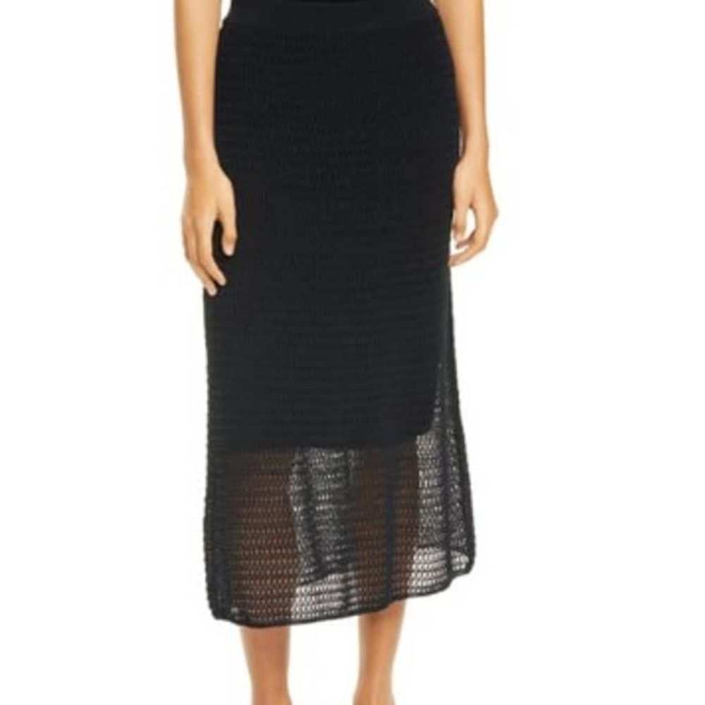Vince Black Crochet Midi Skirt Sz. XL